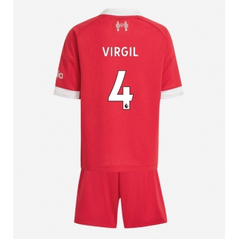 Billige Fotballdrakt Liverpool Virgil van Dijk #4 Replika Hjemmedraktsett Barn 2025-26 Kortermet (med bukser)